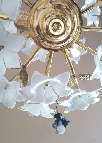 Altın Renkli Çiçek Motifli avize - Görsel 4