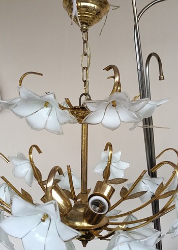 Altın Renkli Çiçek Motifli avize - Görsel 12