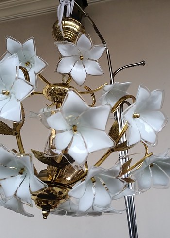 Altın Renkli Çiçek Motifli avize - Görsel 5