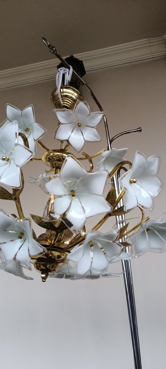 Altın Renkli Çiçek Motifli avize - Görsel 5