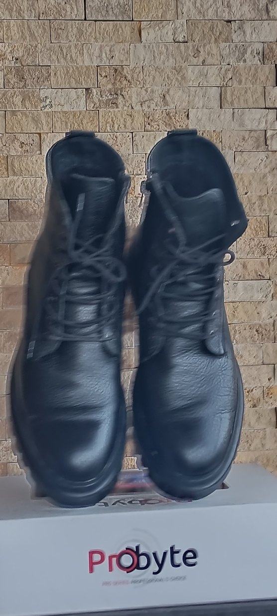 Fortıni erkek bot Siyah Deri Bağcıklı Bot - Görsel 4