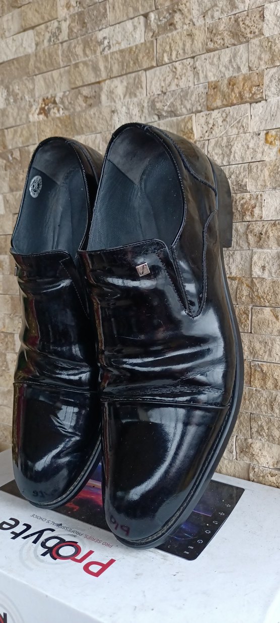 Siyah Parlak Tokalı Erkek Klasik Ayakkabı - Görsel 3