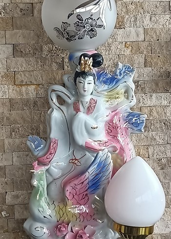 Beyaz Renkli Dekoratif Figürin abajur - Görsel 9