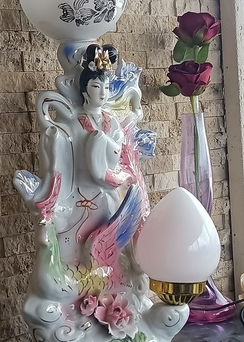 Beyaz Renkli Dekoratif Figürin abajur - Görsel 7