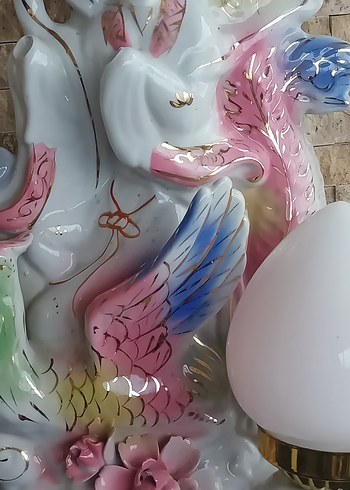 Beyaz Renkli Dekoratif Figürin abajur - Görsel 8