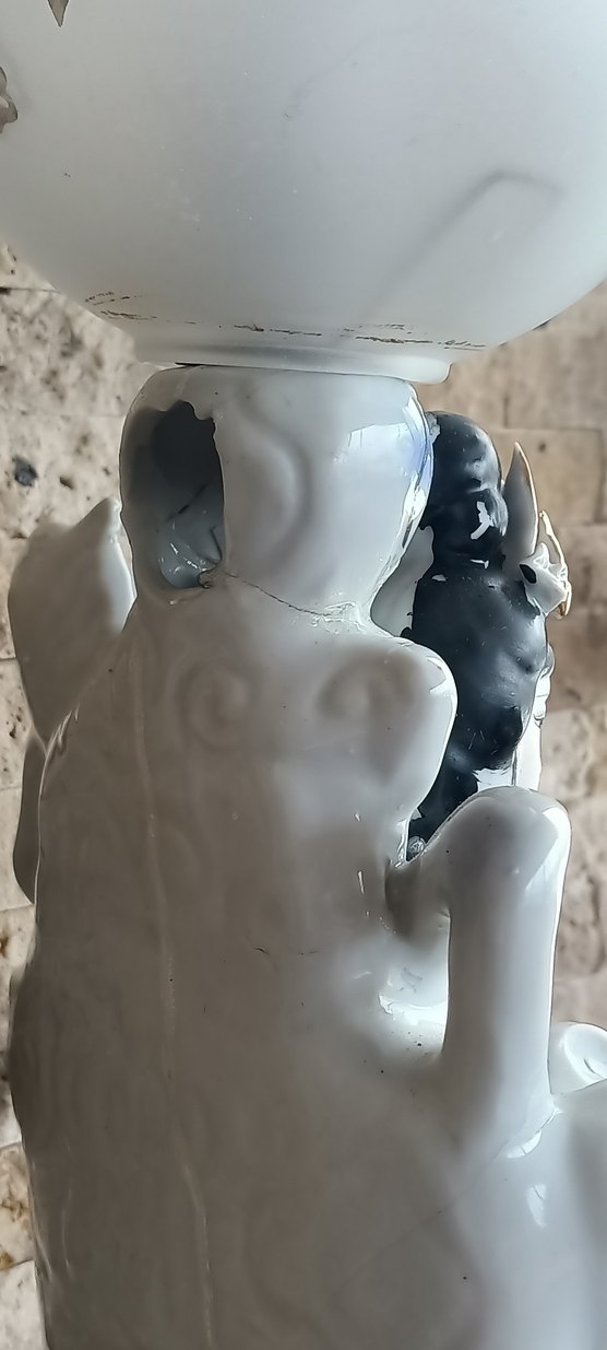 Beyaz Renkli Dekoratif Figürin abajur - Görsel 3