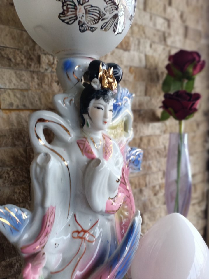 Beyaz Renkli Dekoratif Figürin abajur - Görsel 5