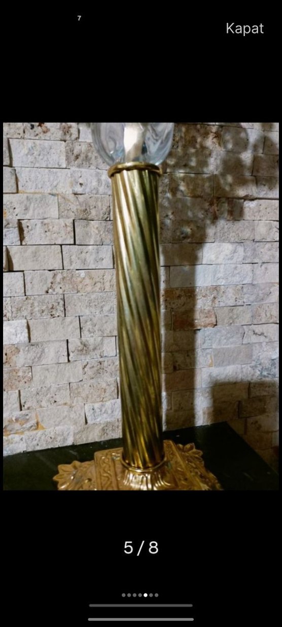 50cm büyük ve ağır şamdan Altın Renkli Kristal Dekoratif Mumluk - Görsel 5