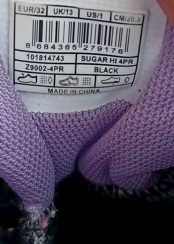 Kız Çocuk Mor Baskılı Cırt Cırtlı Spor Ayakkabı - Görsel 6