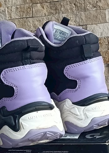 Kız Çocuk Mor Baskılı Cırt Cırtlı Spor Ayakkabı - Görsel 5