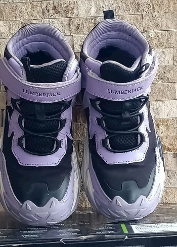 Kız Çocuk Mor Baskılı Cırt Cırtlı Spor Ayakkabı - Görsel 2