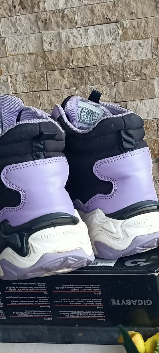 Kız Çocuk Mor Baskılı Cırt Cırtlı Spor Ayakkabı - Görsel 5