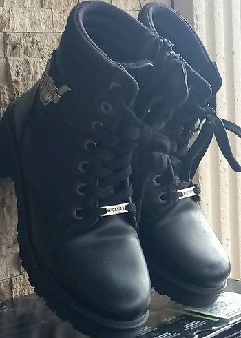 Siyah Gotik Kadın Botları Tokalı Blok Topuk - Görsel 4