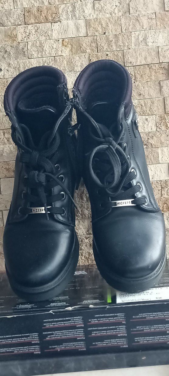 Siyah Gotik Kadın Botları Tokalı Blok Topuk - Görsel 2