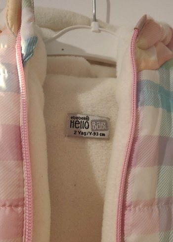 Kız Çocuk Renkli Batik Desenli Kürklü Mont - Görsel 3