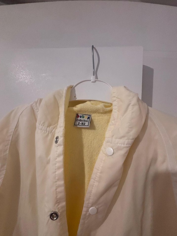 Kız Çocuk Beyaz Keten Düğmeli Ceket - Görsel 3