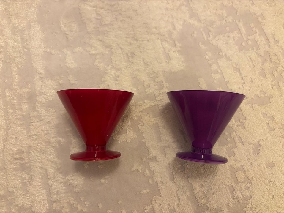 Bordo Koyu Renkli İki Konik Kase - Görsel 2