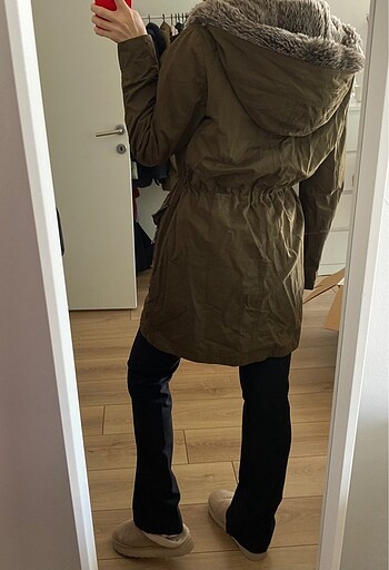 s Beden Mango haki mevsimlik parka mont