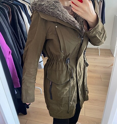 s Beden haki Renk Mango haki mevsimlik parka mont