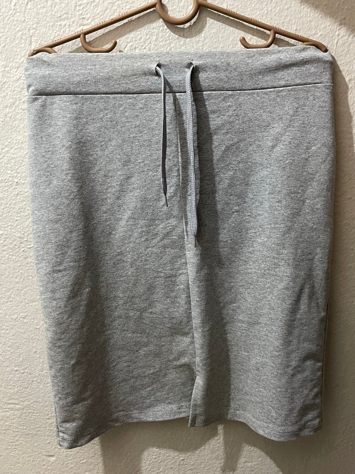 Gri Midi Hamile Eteği, Rahat Kesim - Görsel 2