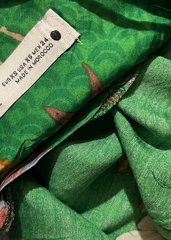 Yeşil Drapeli Mini Elbise - Görsel 5