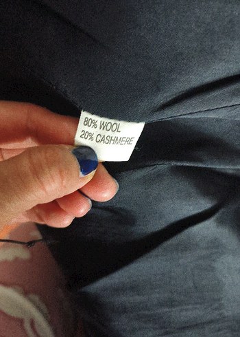 Kadın Düğmeli Siyah Yün Midi palto - Görsel 7