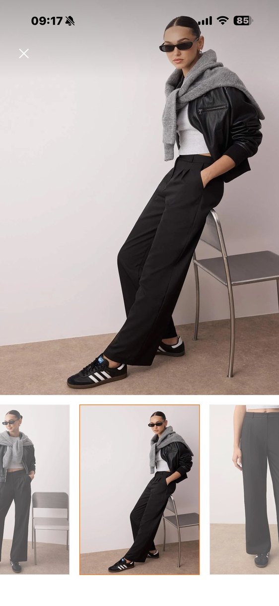 Siyah Midi Kumaş Kadın Pantolon - Görsel 2