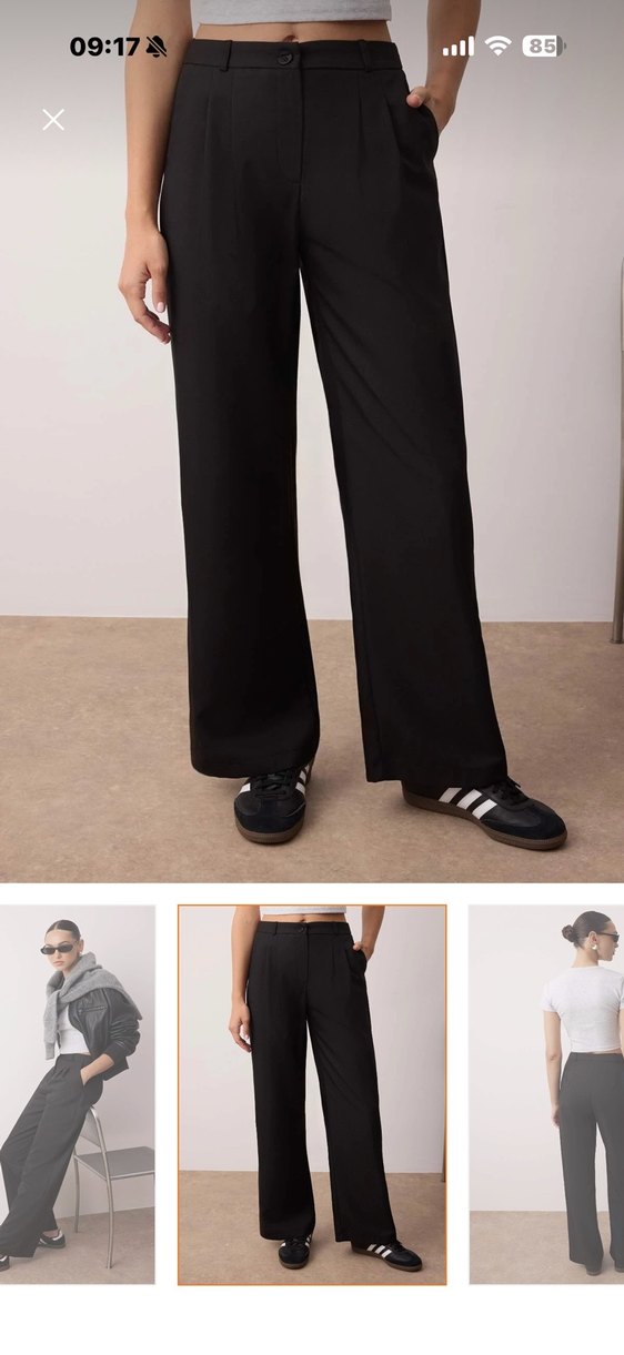 Siyah Midi Kumaş Kadın Pantolon - Görsel 3