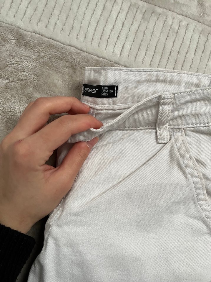 Beyaz baggy pantolon - Görsel 5