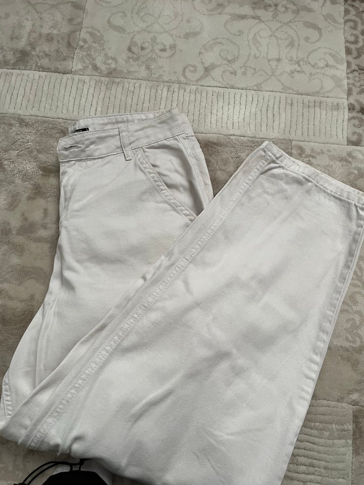 Beyaz baggy pantolon - Görsel 4