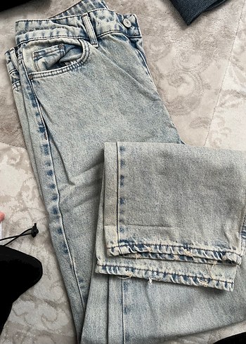 Gri Bol Kesim Midi Kadın Jean - Görsel 4