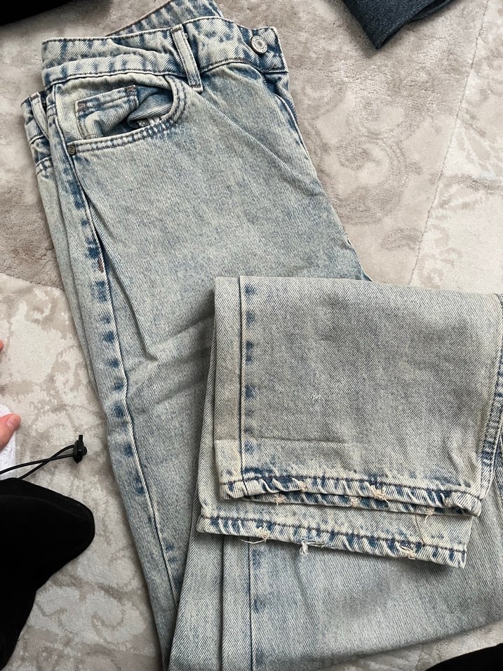 Gri Bol Kesim Midi Kadın Jean - Görsel 4