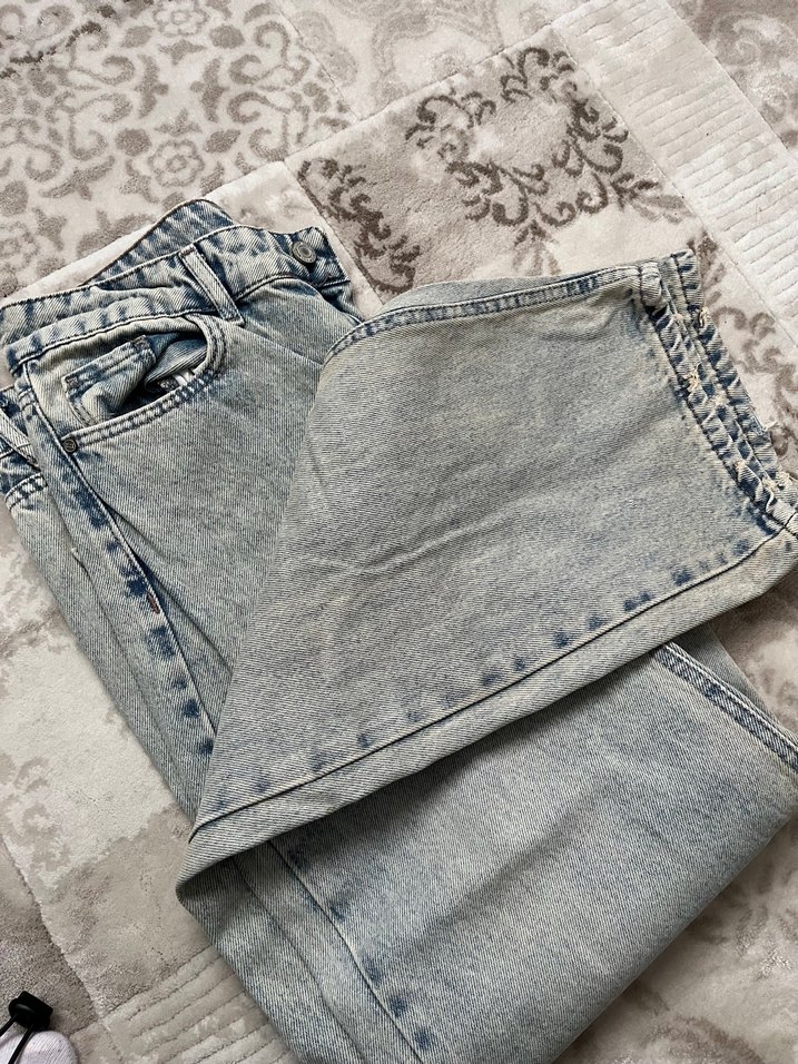 Gri Bol Kesim Midi Kadın Jean - Görsel 3