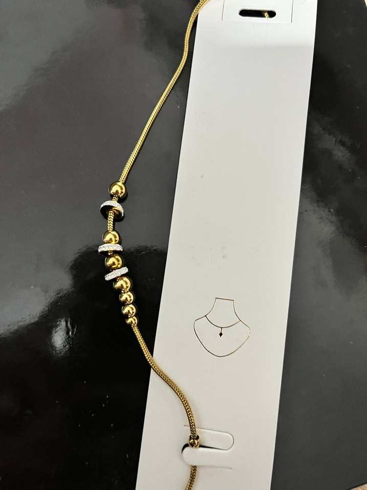 Zincir Detaylı Altın Rengi Midi Kolye - Görsel 3