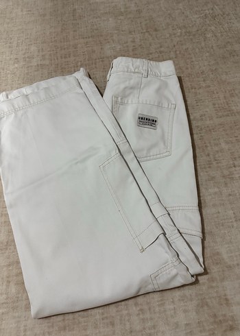 Bershka beyaz kargo pantolon - Görsel 5