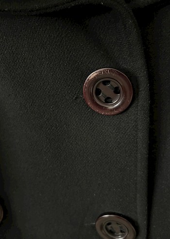 Siyah Çift Düğmeli Kaban - Görsel 6