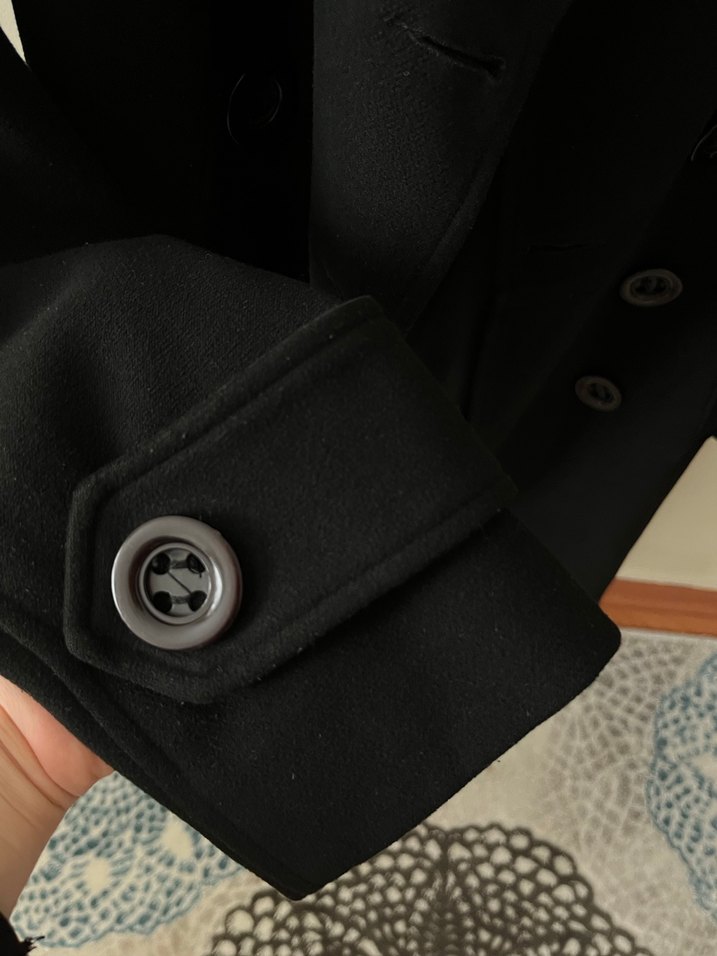 Siyah Çift Düğmeli Kaban - Görsel 5