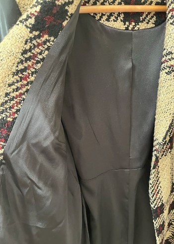 Kahverengi Desenli Kadın Uzun Kaban - Görsel 5