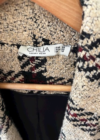 Kahverengi Desenli Kadın Uzun Kaban - Görsel 6