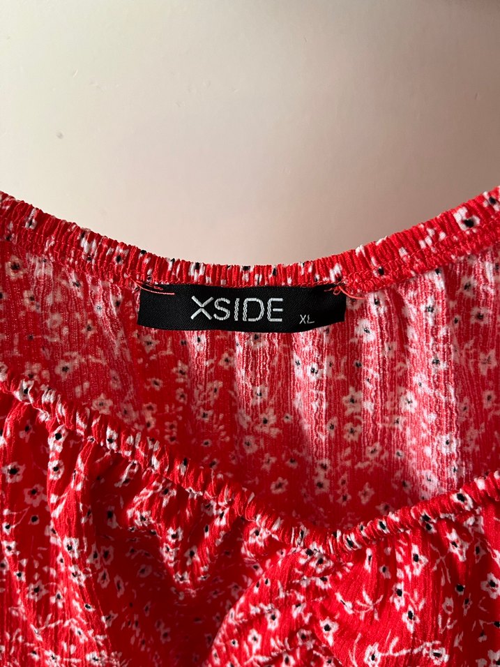 Kısa Kollu V Yakalı Kırmızı Mini Elbise - Görsel 5