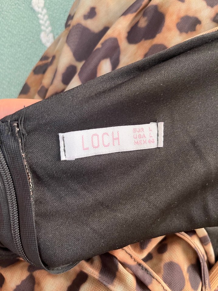 Leopar Desenli Uzun Askılı Elbise - Görsel 5