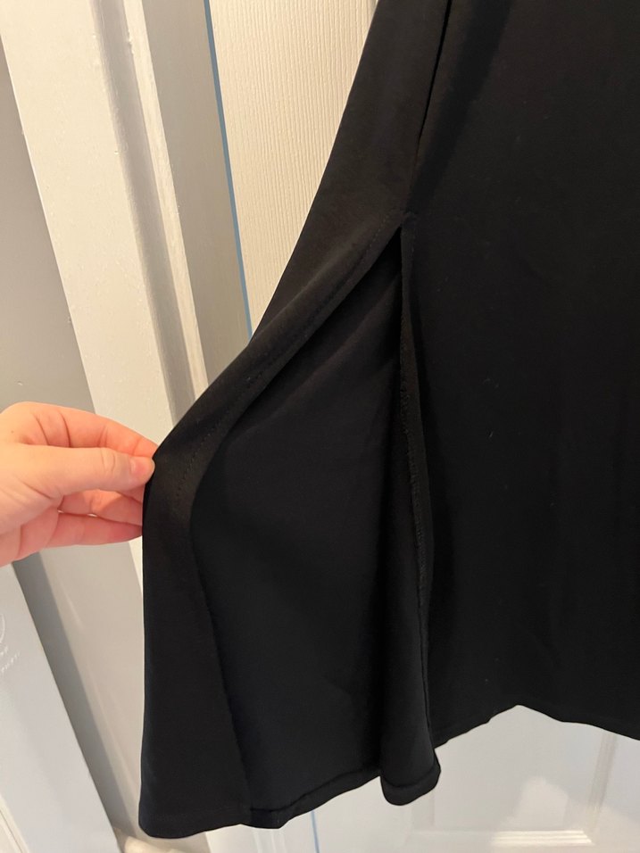 Uzun Kollu Siyah Minimalist Elbise - Görsel 3