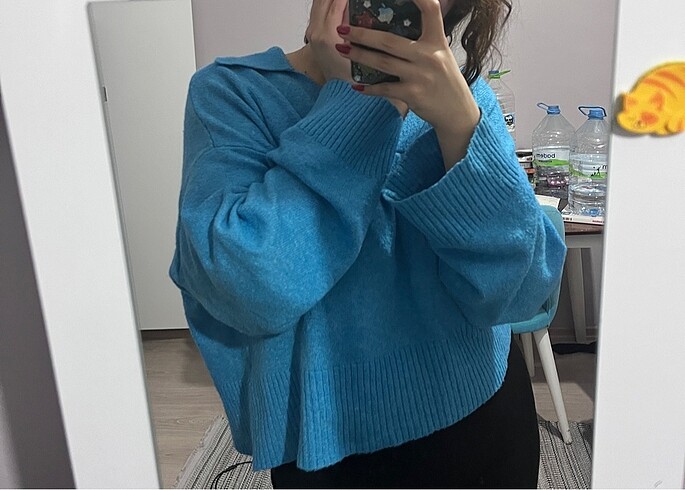 l Beden bershka mavi kazak