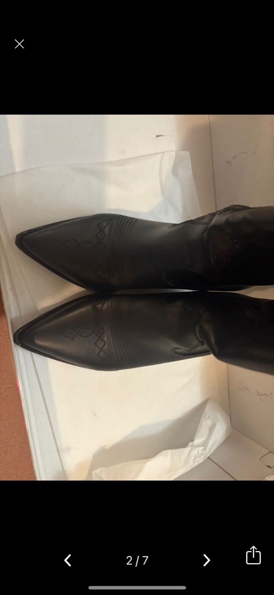 Siyah Nakışlı Kadın Dizüstü Gotik Deri Çizme - Görsel 4