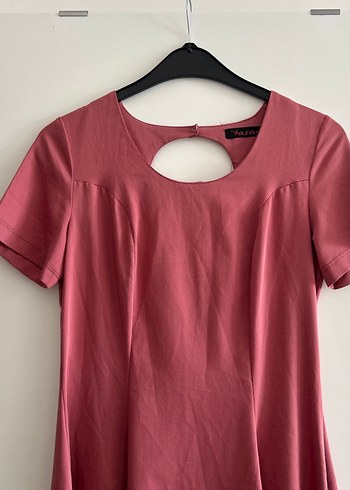 Pembe Midi Kadın Elbise Kısa Kollu - Görsel 2