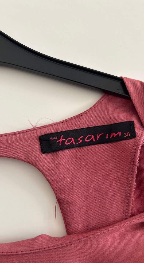 Pembe Midi Kadın Elbise Kısa Kollu - Görsel 3