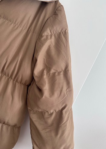 Kahve-krem çift  taraflı Kadın Midi Kaban - Görsel 2