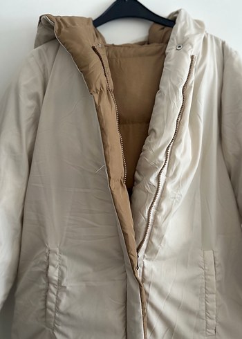 Kahve-krem çift  taraflı Kadın Midi Kaban - Görsel 6