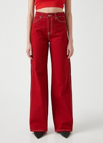 Wide leg kargo pantalon