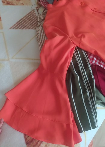 42 Beden turuncu Kadın Düğmeli Gömlek
